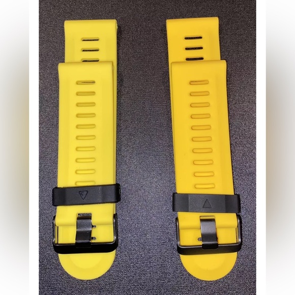 Watch Band 25mm Yellow Blk Silicone Rubber Replacement Nixon 51-30 Strap Garmin - Picture 11 of 11